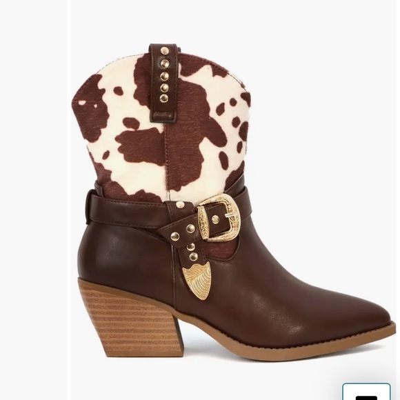 Seven7 Brown and Cream Ankle Booties Brand New In Box Size 8 - Picture 2 of 8